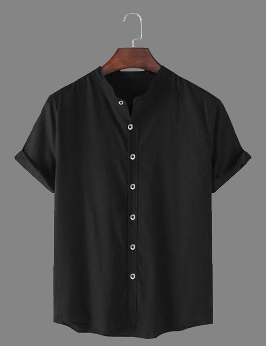Cotton Solid Half Sleeves Polo Neck Men's shirts